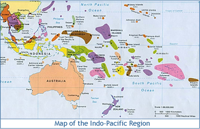 Map of the Indo Pacific Region